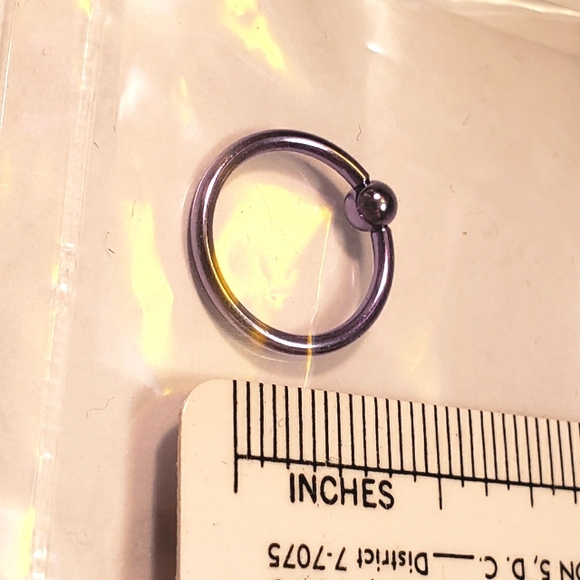 NWOT, 16g, Lilac, Unisex, BCR Ball Captive Hoop Earring - Picture 2 of 4